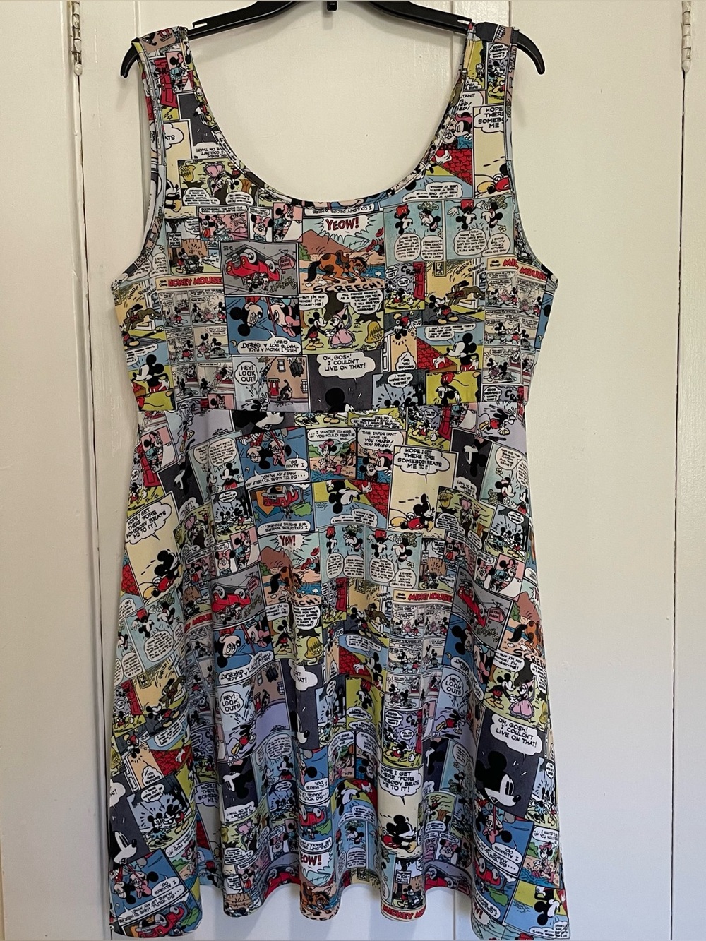 Disney Torrid Multicolor Comic-Panel Skater Dress Mickey Mouse 2